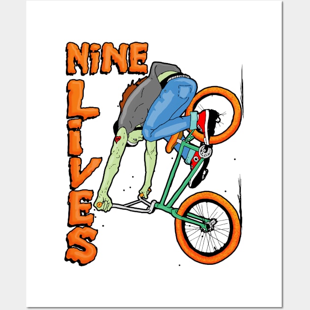 Nine Lives bmx downhill Wall Art by Johanmalm